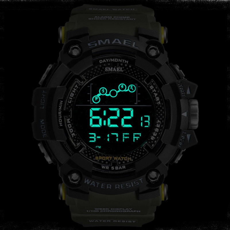 Mens Watch Military Water resistant SMAEL Sport watch Army led Digital wrist Stopwatches for male 1802 relogio masculino Watches