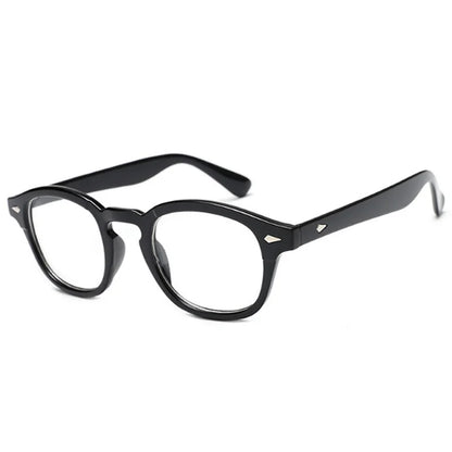 Johnny Depp Style Glasses Man Vintage Round Rivet Eyeglasses Brand Design Small Frame Eyewear Clear Transparent Lens Oculos