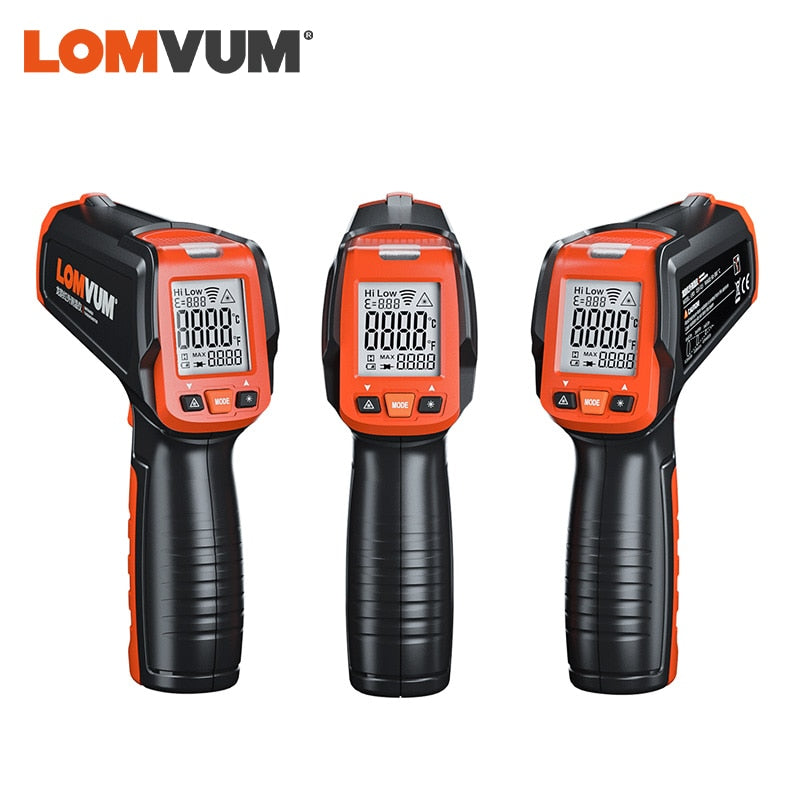 LOMVUM Digital Infrared Thermometer Non Contact Temperature Gun Laser Handheld IR Temp Gun Colorful LCD Display 50-580C Alarm