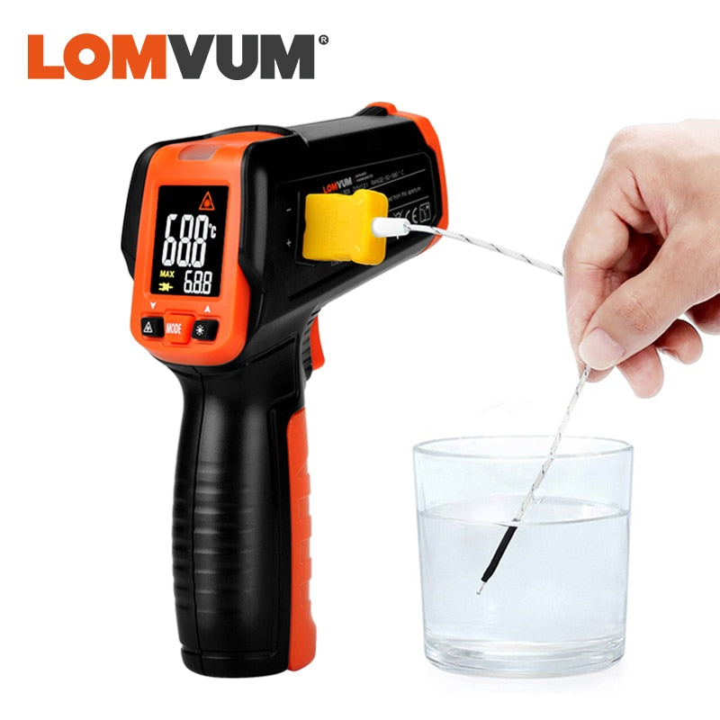 LOMVUM Digital Infrared Thermometer Non Contact Temperature Gun Laser Handheld IR Temp Gun Colorful LCD Display 50-580C Alarm