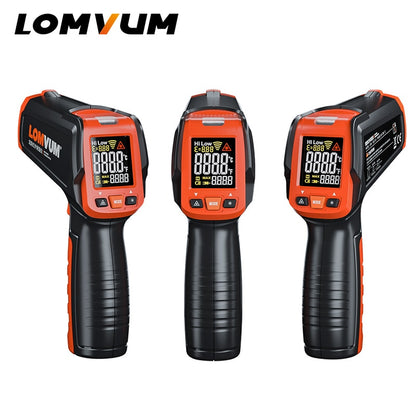 LOMVUM Digital Infrared Thermometer Non Contact Temperature Gun Laser Handheld IR Temp Gun Colorful LCD Display 50-580C Alarm