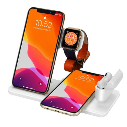 15W Qi Fast Wireless Charger Stand For iPhone 11 XR X 8 Apple Watch 4 in 1 Foldable Charging Dock Station. Accessories