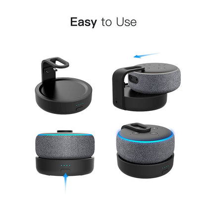 GGMM-Base de batería D3 para Amazon Echo Dot, estación de acoplamiento de altavoz Alexa de tercera generación, 16 horas de reproducción, batería recargable para Echo Dot 3