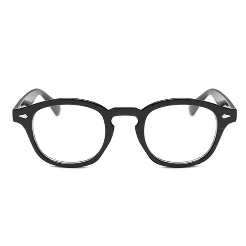 Johnny Depp Style Glasses Man Vintage Round Rivet Eyeglasses Brand Design Small Frame Eyewear Clear Transparent Lens Oculos