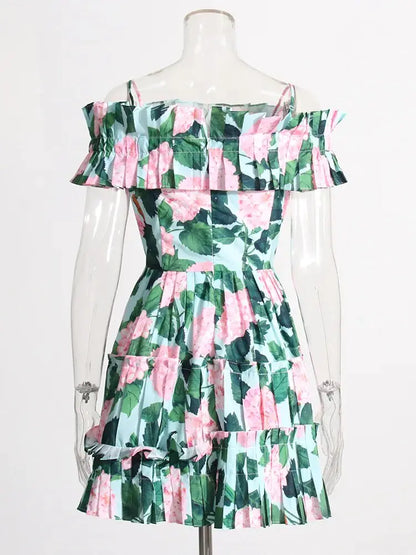 Summer Floral Ruched Dresses