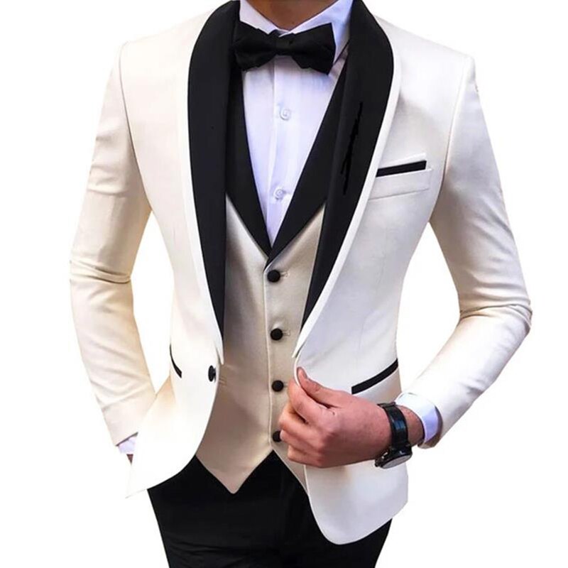 New Men's Suit Wedding 3-Piece Suit Men's Full Suit Fashion Slim Party Casual Men's Blazer Luxury Men's Clothing