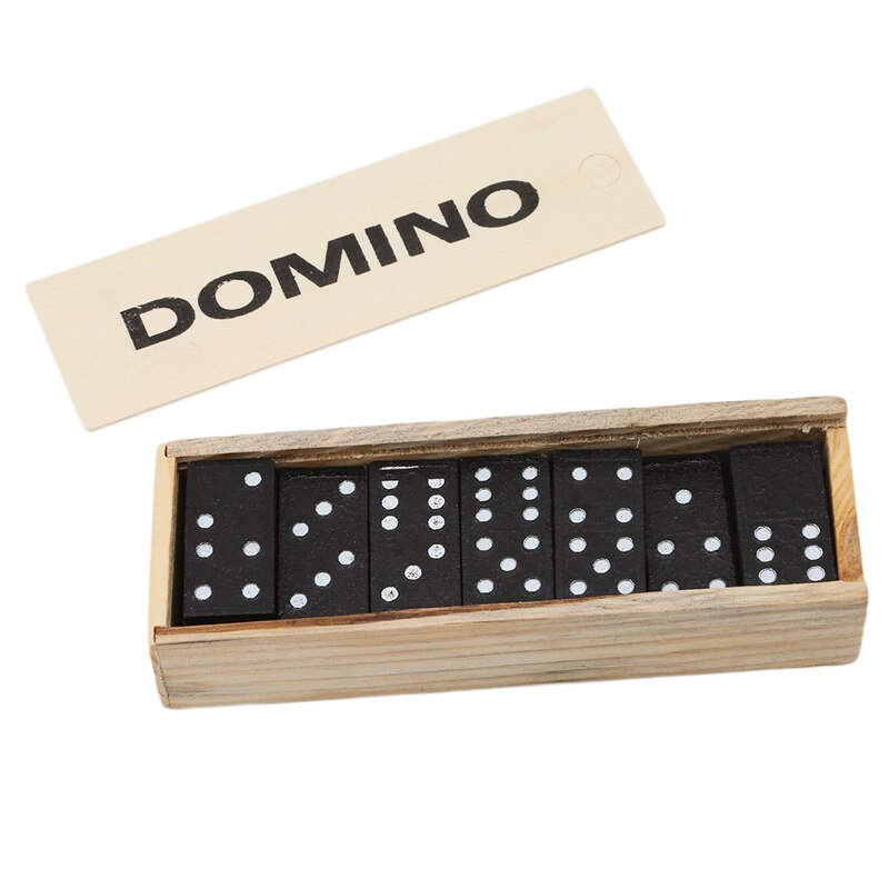 28Pcs/Set Wooden Domino Board Games Travel Funny. Games