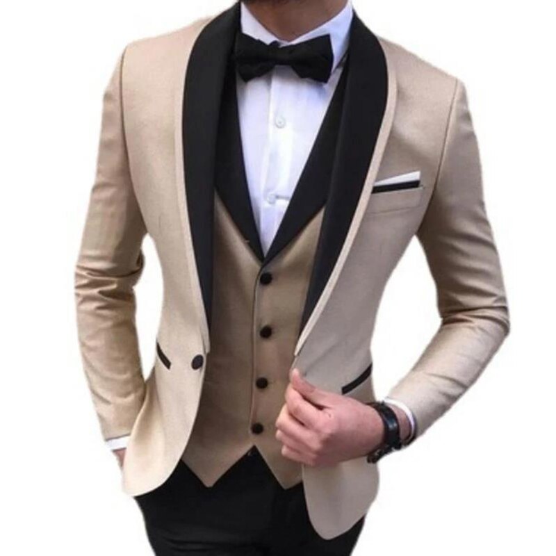 New Men's Suit Wedding 3-Piece Suit Men's Full Suit Fashion Slim Party Casual Men's Blazer Luxury Men's Clothing