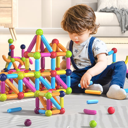 Magnetic Building Blocks Toy Children Diy Magnet Sticks Balls Construction Set Games Montessori Educational Toys For Kids Gifts