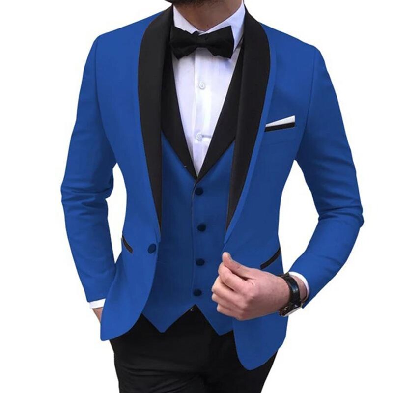 New Men's Suit Wedding 3-Piece Suit Men's Full Suit Fashion Slim Party Casual Men's Blazer Luxury Men's Clothing