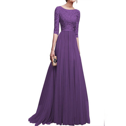 Chiffon Lace Long Dress Large Evening Dress