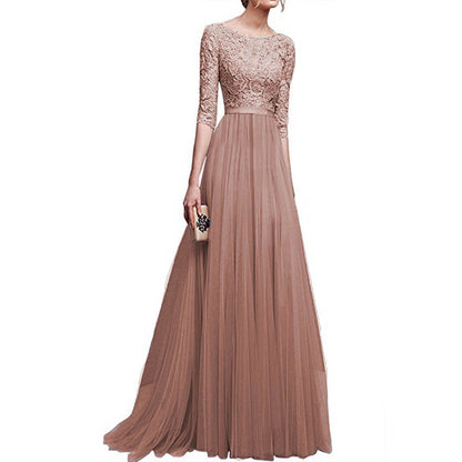 Chiffon Lace Long Dress Large Evening Dress