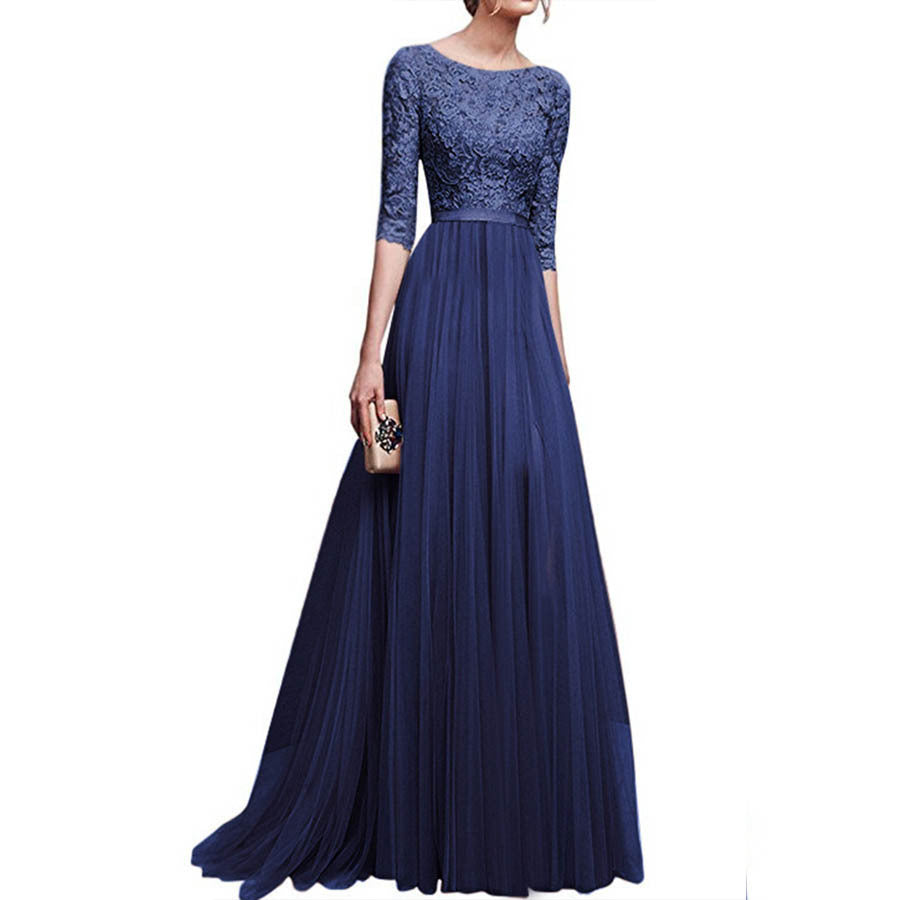 Chiffon Lace Long Dress Large Evening Dress