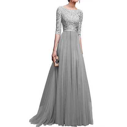 Chiffon Lace Long Dress Large Evening Dress