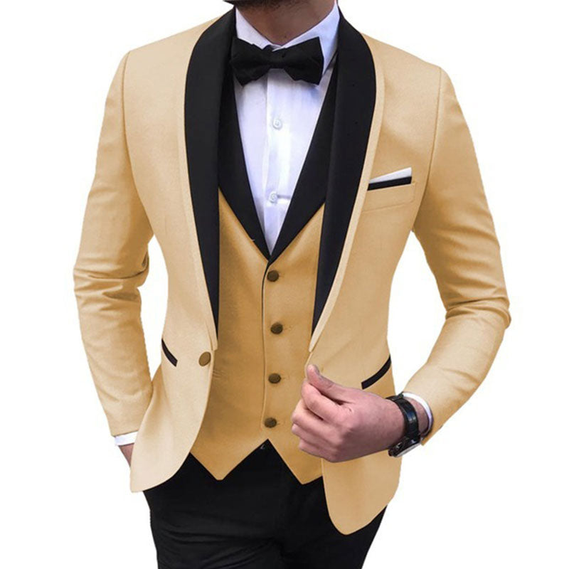 New Men's Suit Wedding 3-Piece Suit Men's Full Suit Fashion Slim Party Casual Men's Blazer Luxury Men's Clothing