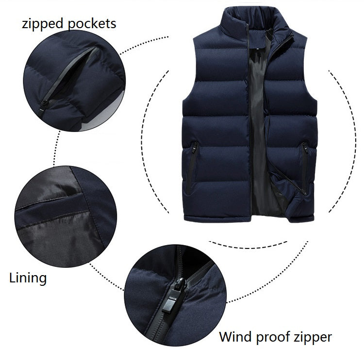 Men's zipped pocket puff vest